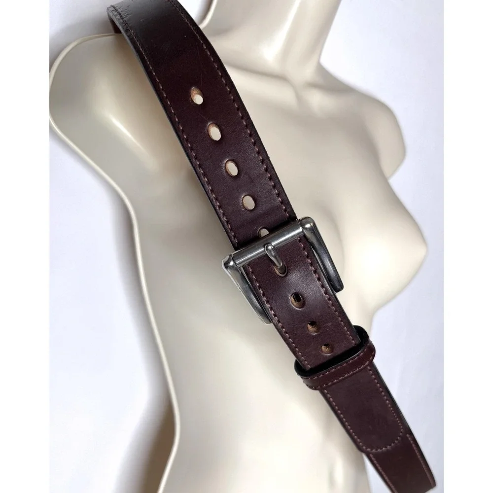 Daltech Force Thick Brown Full Grain Leather Gun Belt Sz 48 Handcrafted 46-52